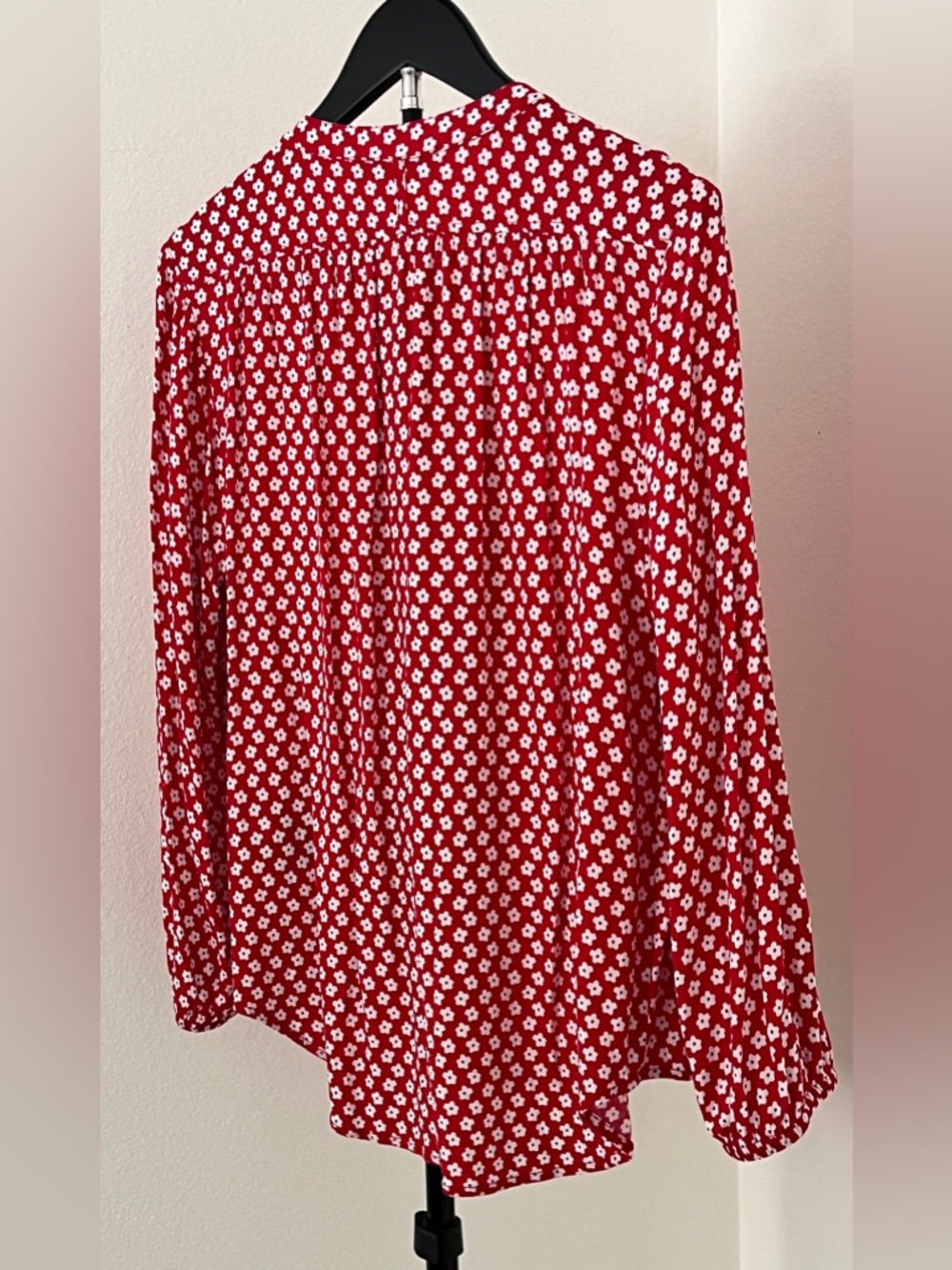 ❤️ Tommy Hilfiger Red Daisy Print Blouse | Classic Preppy Chic | Large - Picture 9 of 12